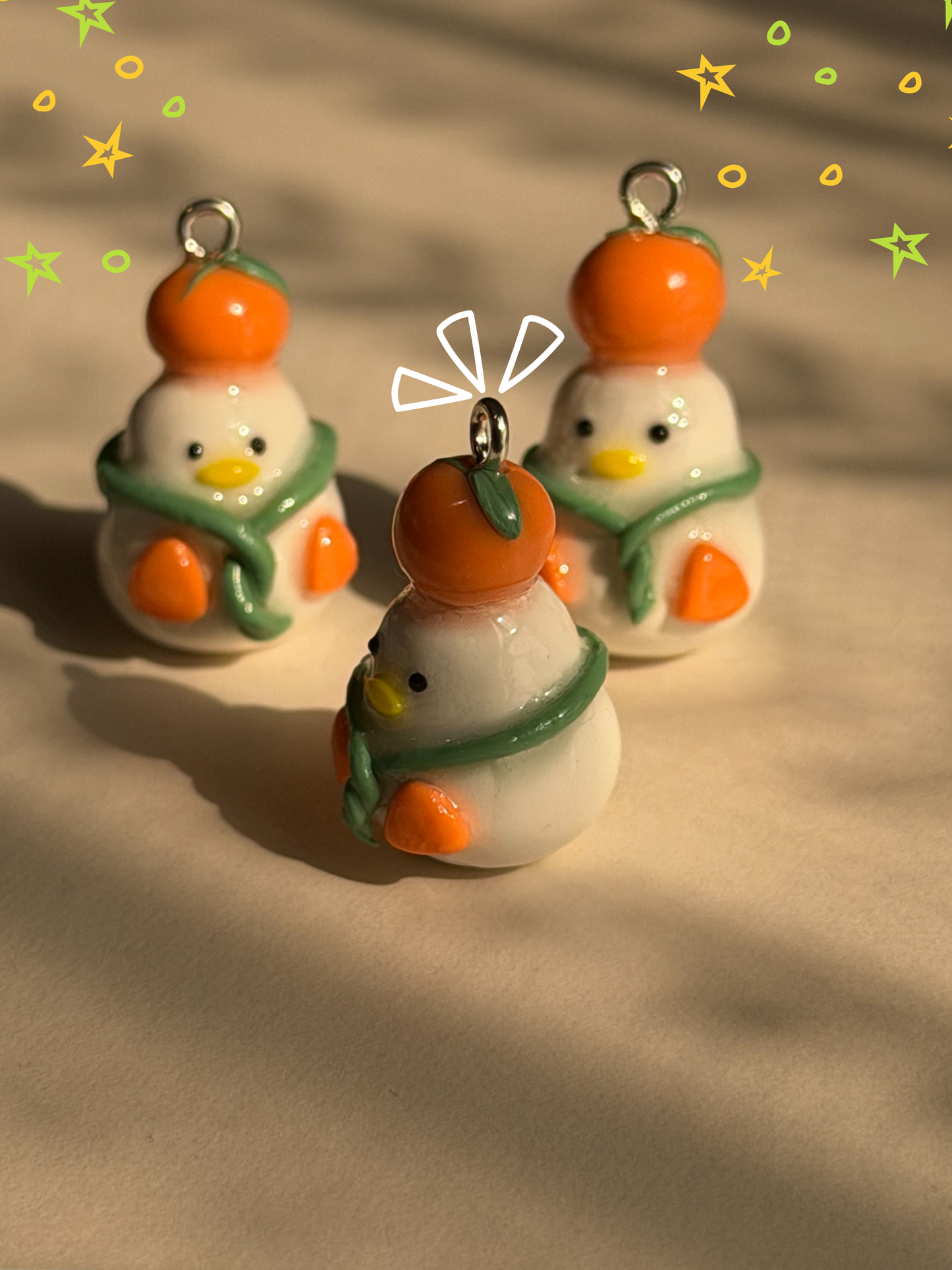 Tangerine Duck Keychain