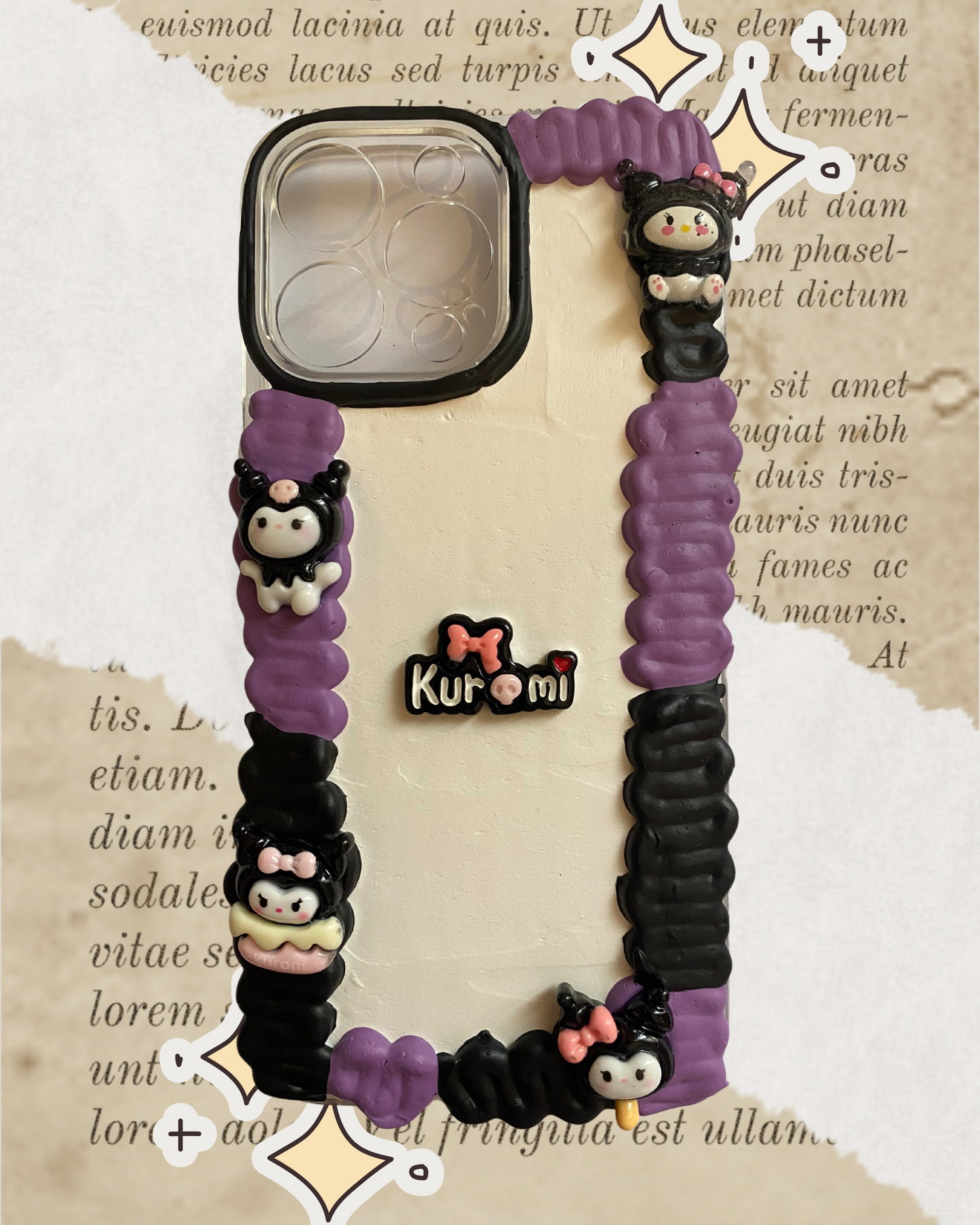 Kuromi black and purple custom phone case