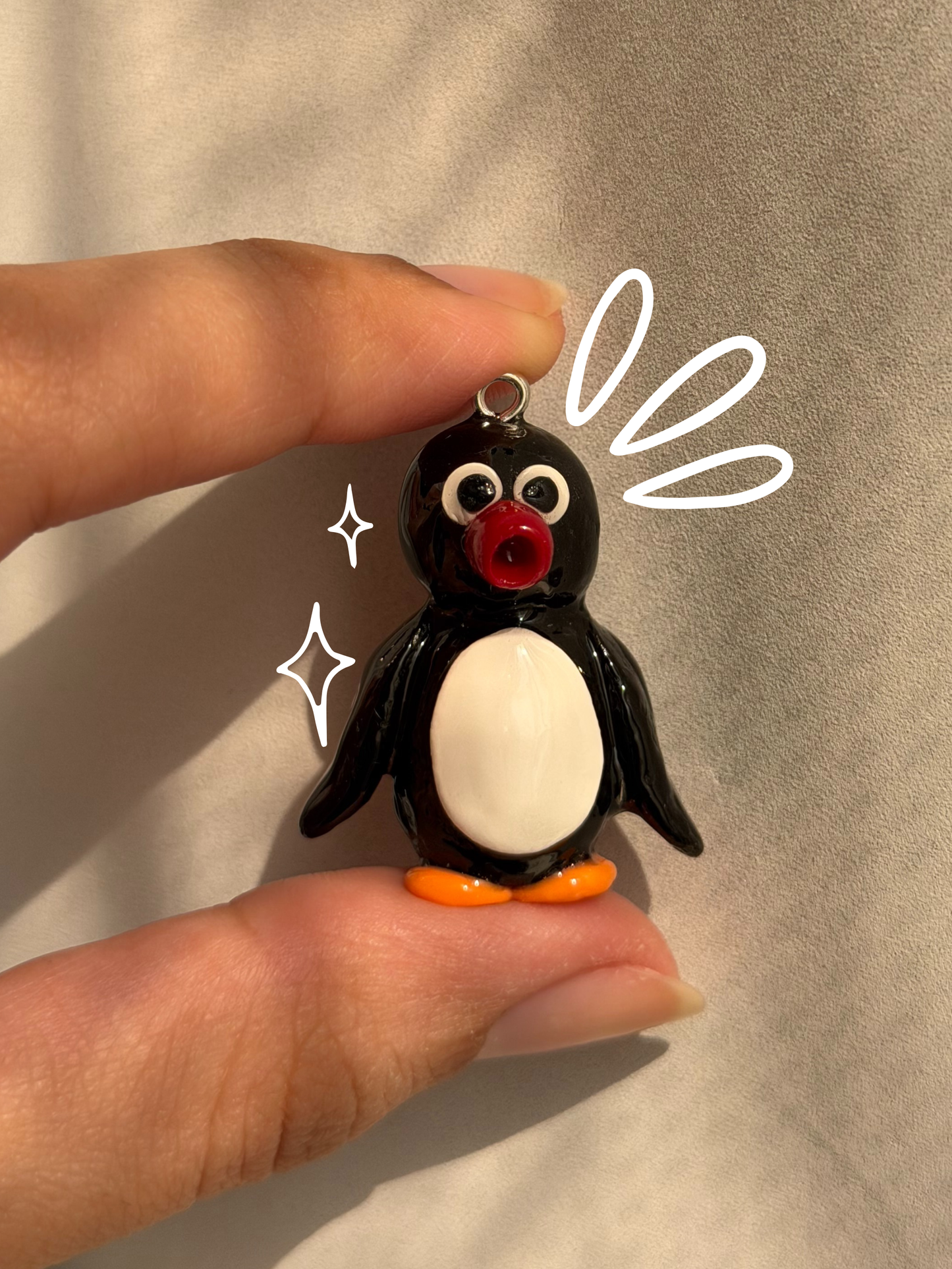Pingu Yelling Keychain
