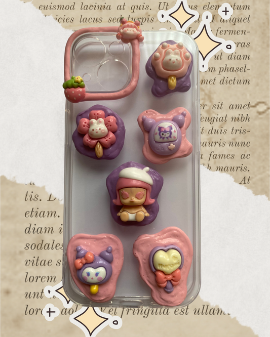 Pink and purple custom phone case