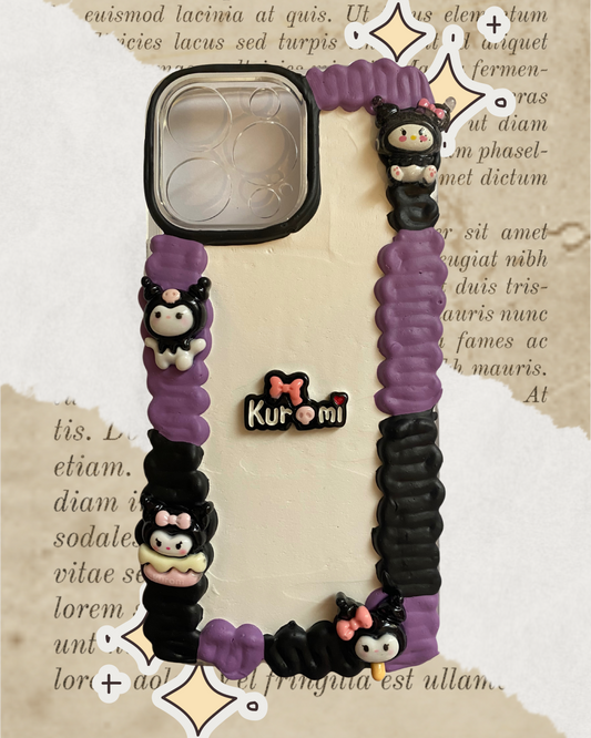 Kuromi black and purple custom phone case